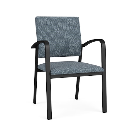 Lesro Newport Guest Chair Metal Frame, Black, RF Serene Upholstery NP1101
